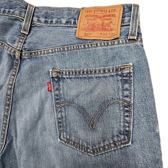 Vintage Levi’s 527 Mens Jeans Sz 34x30 Y2K Low Rise Boot Fit Denim Distressed - Picture 3 of 14